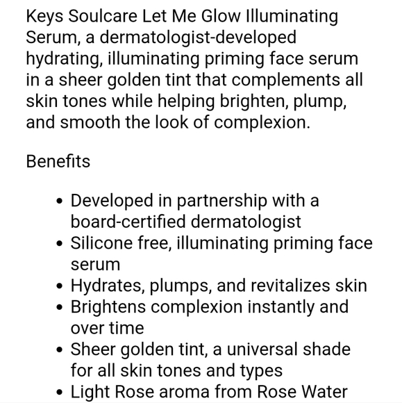 🍓5 for $20 - Keys Soulcare Let Me Glow Illuminating Serum - Picture 4 of 12